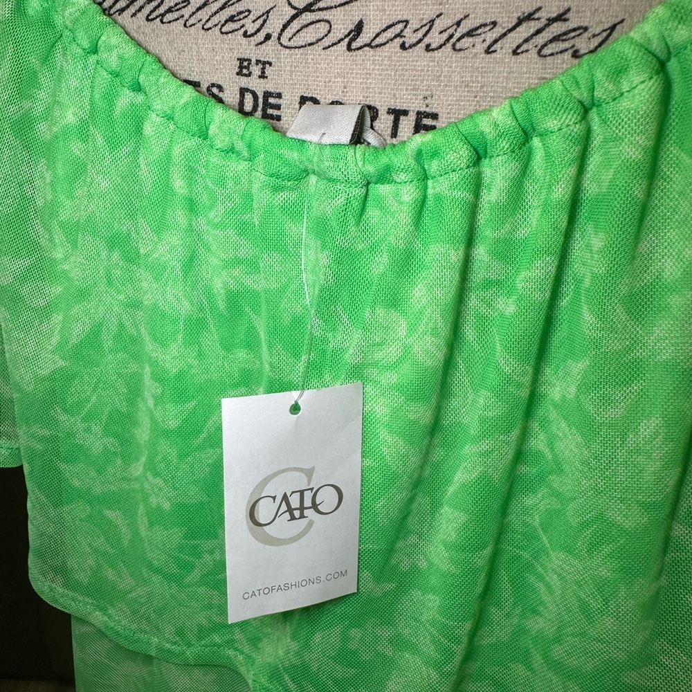 Cato Bright Green Tiered Dress NWT - Picture 7 of 8